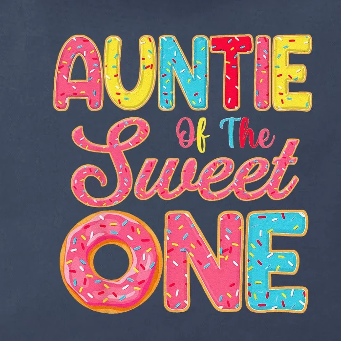 Auntie Of The Sweet One 1st Birthday Donut Theme Family Zip Tote Bag