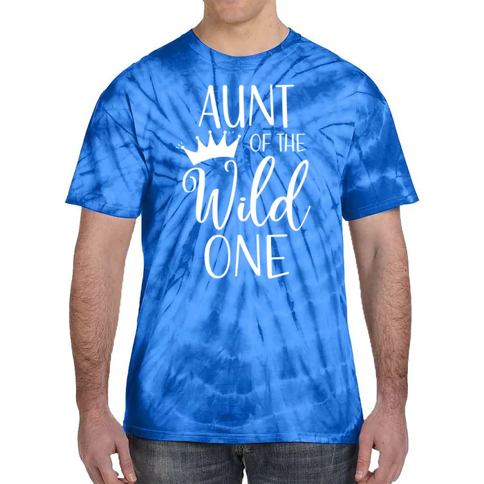 Aunt Of The Wild One First Birthday Matching Family Gift Tie-Dye T-Shirt