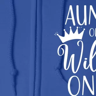 Aunt Of The Wild One First Birthday Matching Family Gift Full Zip Hoodie