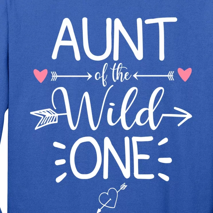 Aunt Of The Wild One Funny 1st Birthday Safari Great Gift Long Sleeve Shirt