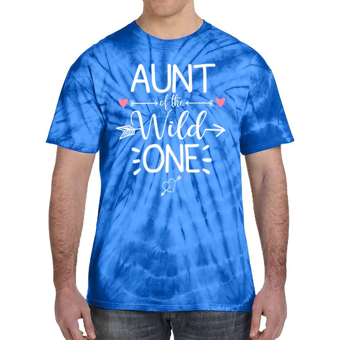 Aunt Of The Wild One Funny 1st Birthday Safari Great Gift Tie-Dye T-Shirt