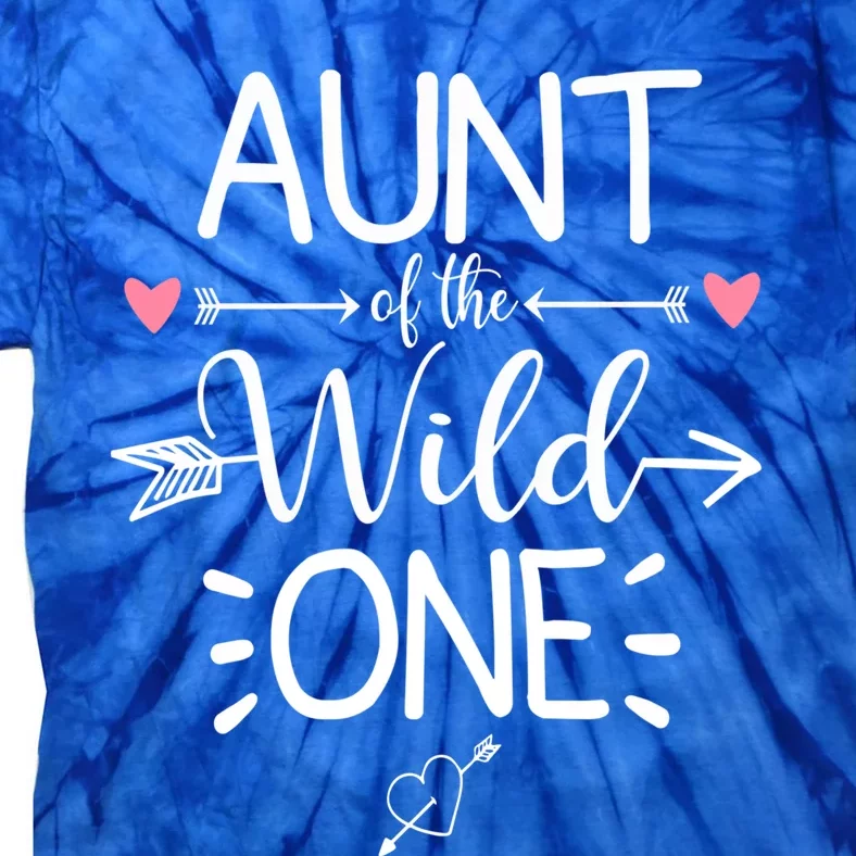 Aunt Of The Wild One Funny 1st Birthday Safari Great Gift Tie-Dye T-Shirt