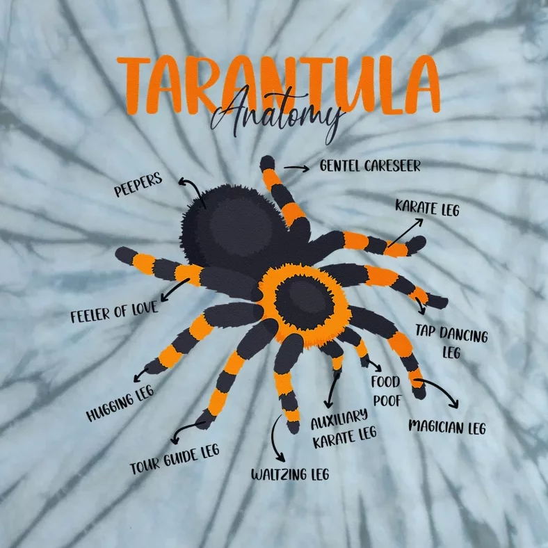 Anatomy Of Tarantula Spider Arthropod Arachnid Arachnophile Tie-Dye T-Shirt