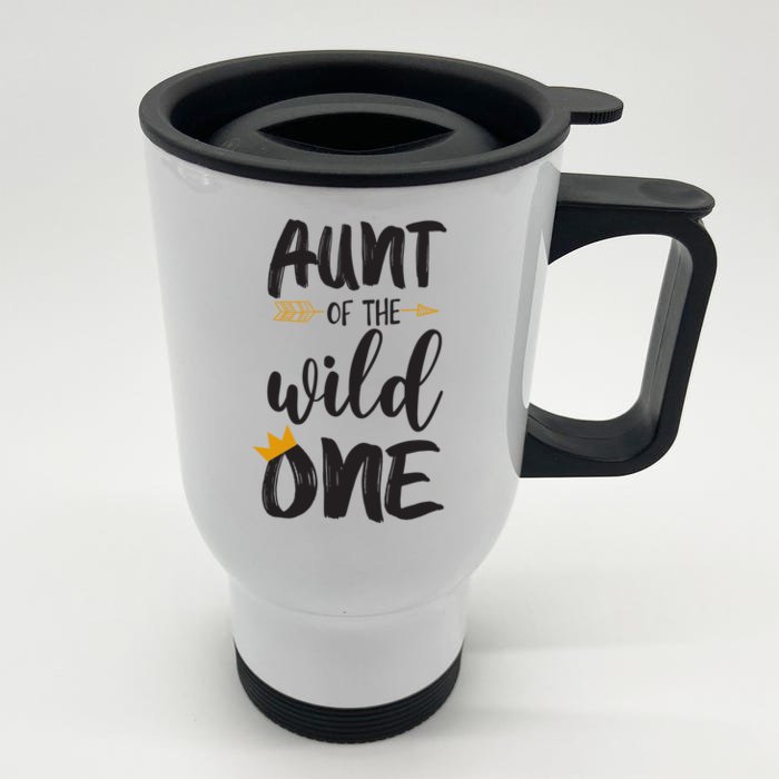 Aunt Of The Wild One Happy Mother's Day Great Gift Front & Back Stainless Steel Travel Mug