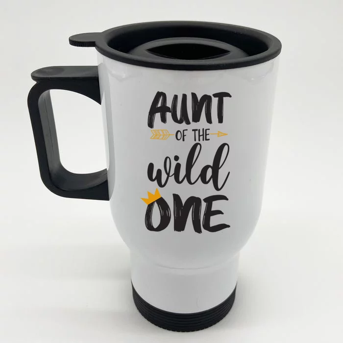 Aunt Of The Wild One Happy Mother's Day Great Gift Front & Back Stainless Steel Travel Mug