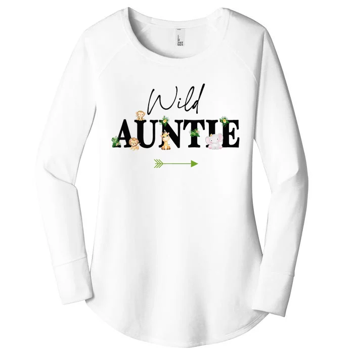 Auntie Of The Wild One Zoo Birthday Safari Jungle Animal Women's Perfect Tri Tunic Long Sleeve Shirt