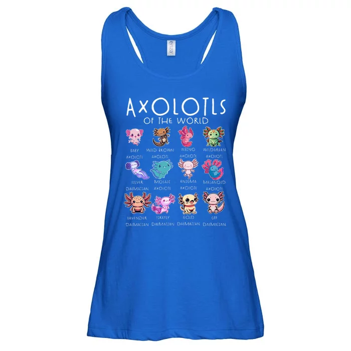 Axolotls Of The World Funny Kawaii Axolotls Ladies Essential Flowy Tank