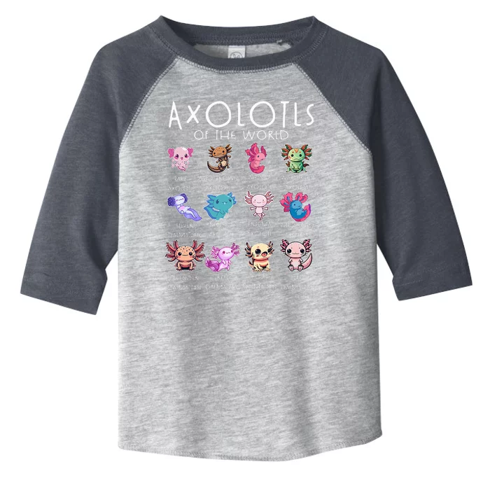 Axolotls Of The World Funny Kawaii Axolotls Toddler Fine Jersey T-Shirt