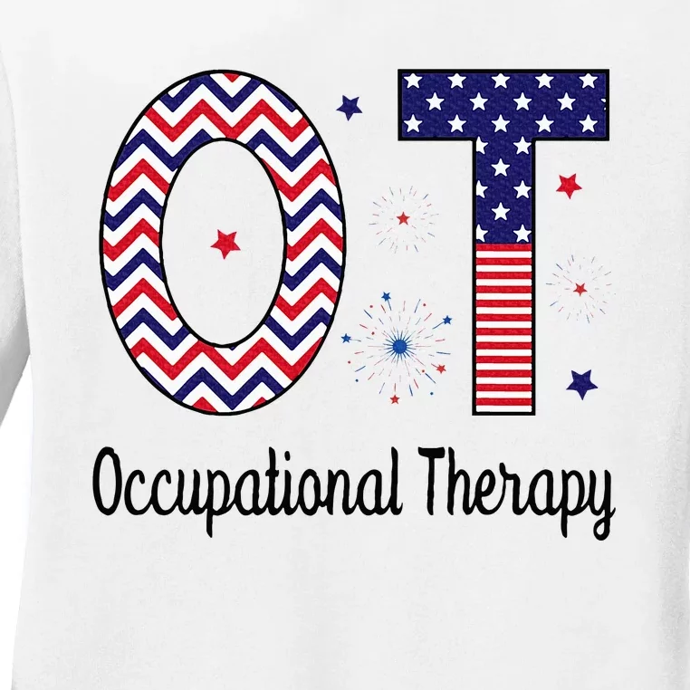 American Occupational Therapy 4th Of July Patriotic Ot Ladies Long Sleeve Shirt