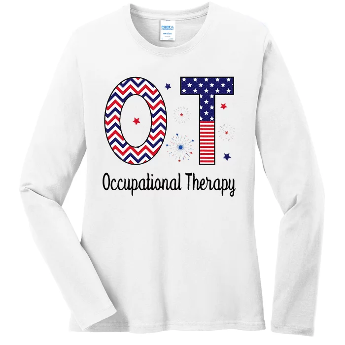 American Occupational Therapy 4th Of July Patriotic Ot Ladies Long Sleeve Shirt