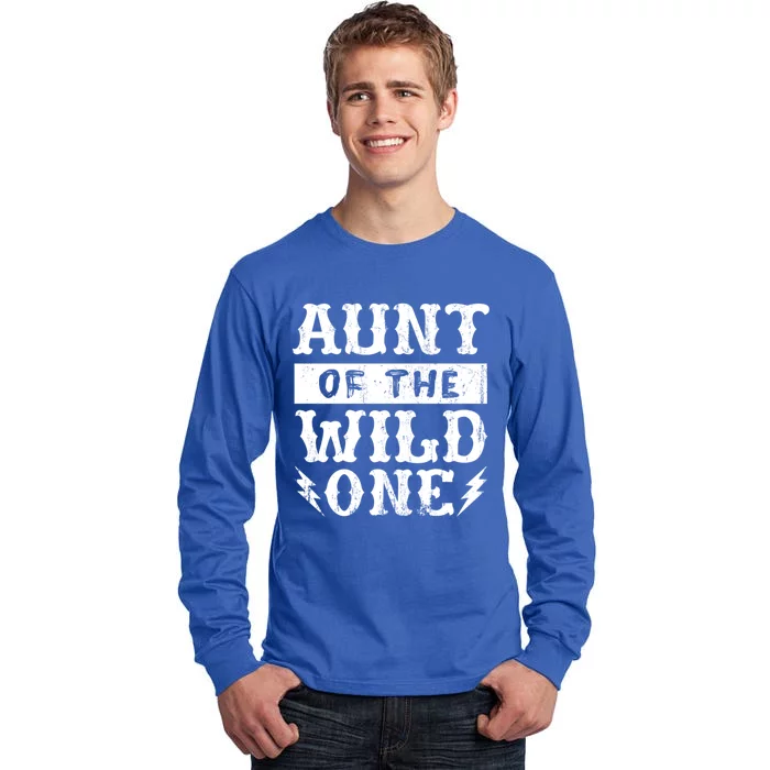 Aunt Of The Wild One Auntie Aunty Birthday Gift Tall Long Sleeve T-Shirt