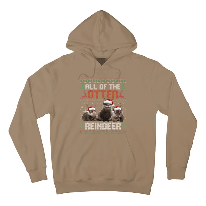 All Of The Otter Reindeer Christmas Funny Xmas Otter Lovers Hoodie