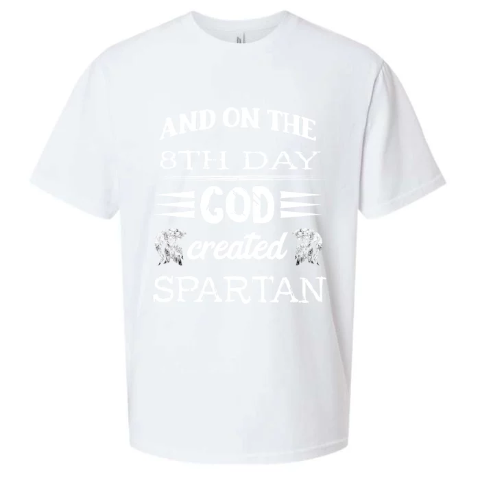 And On The 8th Day God Created Spartan Gladiator Helmet Gift Sueded Cloud Jersey T-Shirt