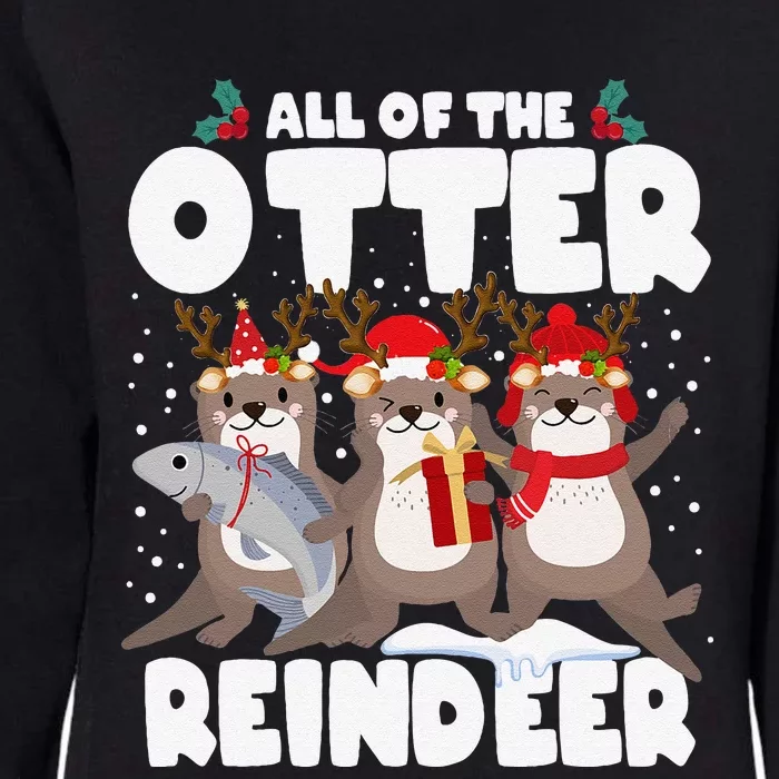 All Of The Otter Reindeer Funny Christmas Pajama Gifts Womens California Wash Sweatshirt