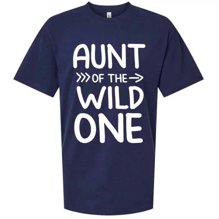 Aunt Of The Wild One Birthday Bday Auntie Great Gift Sueded Cloud Jersey T-Shirt