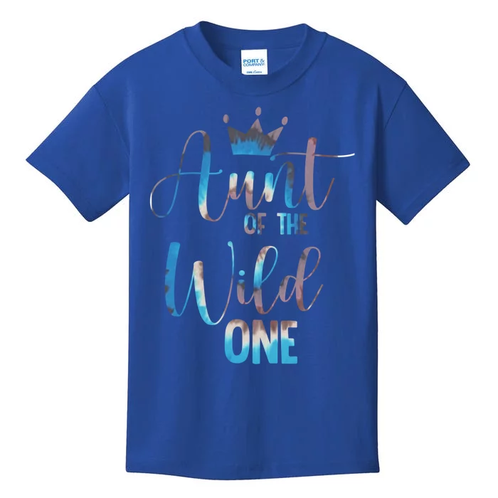 Aunt Of The Wild One Gift 1st Birthday Tie Dye Gift Kids T-Shirt