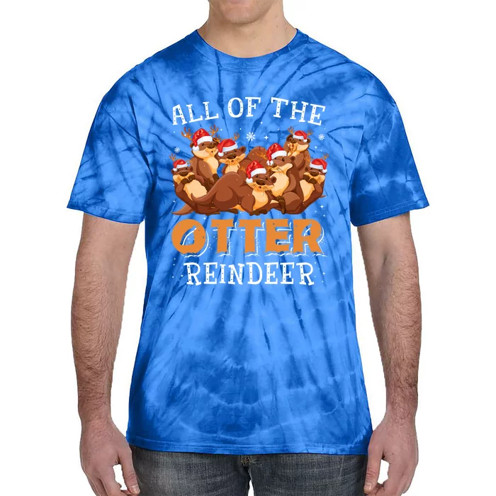 All Of The Otter Reindeer Christmas Funny Cute Gift Tie-Dye T-Shirt