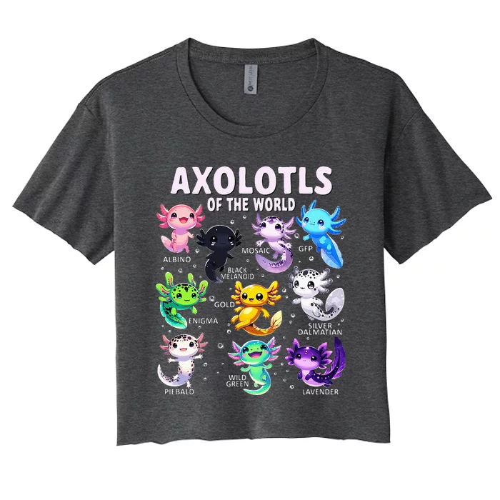 Axolotls Of The World Axolotl Animals Women's Crop Top Tee