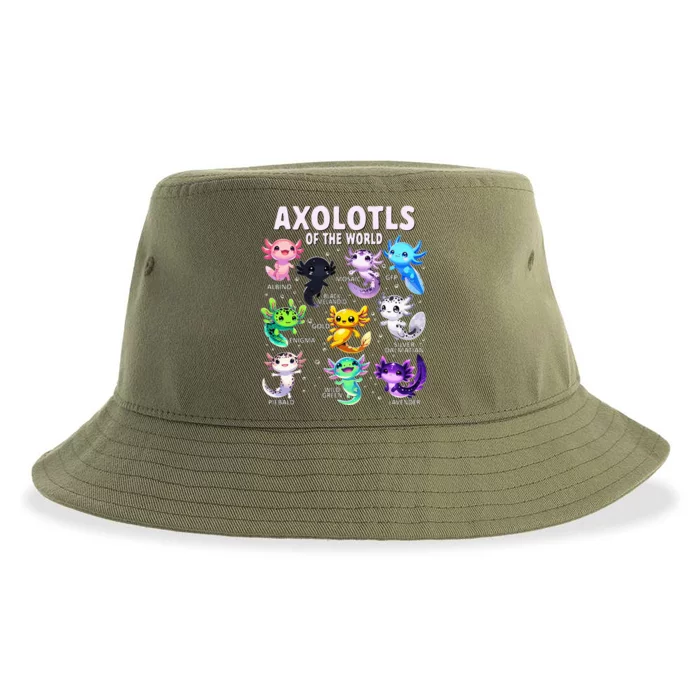 Axolotls Of The World Axolotl Animals Sustainable Bucket Hat