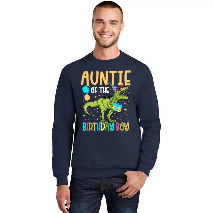 Auntie Of The Birthday Boy Family Matching Dinosaur Squad Sweatshirt