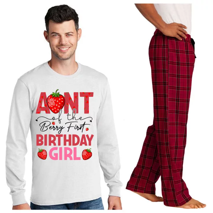 Aunt Of The Berry First Birthday Gifts Sweet Strawberry Long Sleeve Pajama Set