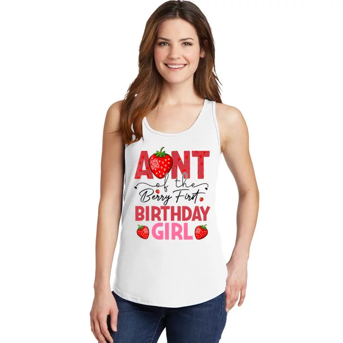 Aunt Of The Berry First Birthday Gifts Sweet Strawberry Ladies Essential Tank