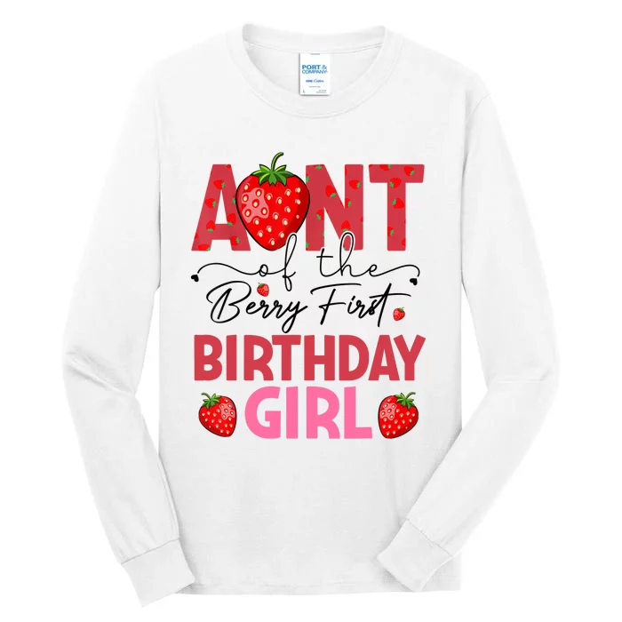 Aunt Of The Berry First Birthday Gifts Sweet Strawberry Tall Long Sleeve T-Shirt