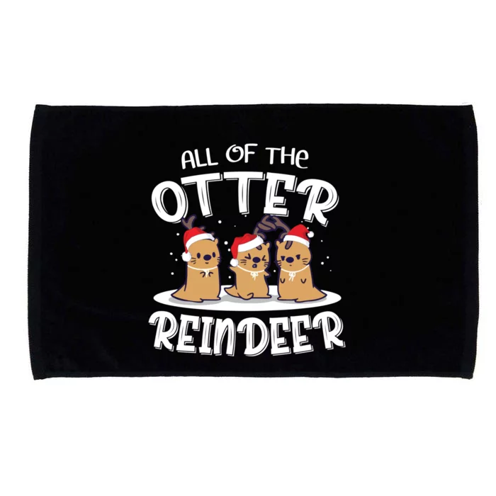 All Of The Otter Reindeer Christmas Otter Lover Cute Gift Microfiber Hand Towel