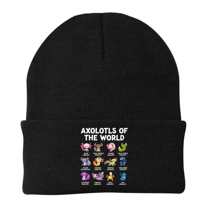 Axolotls Of The World Kawaii Types Of Axolotl Fish Amphibian Knit Cap Winter Beanie