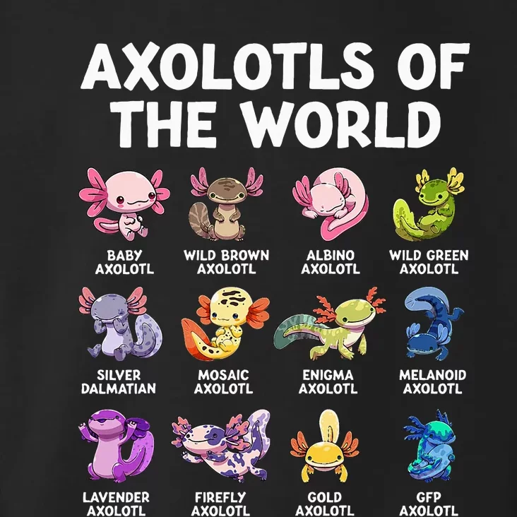 Axolotls Of The World Kawaii Types Of Axolotl Fish Amphibian Toddler Hoodie