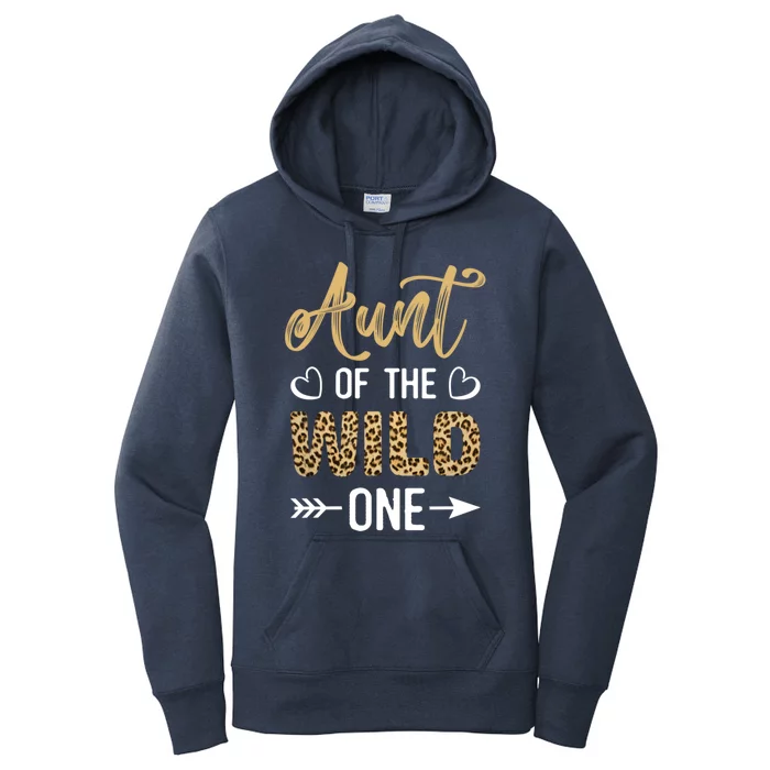 Aunt Of The Wild One 1st Birthday Family Leopard Gift Women's Pullover Hoodie