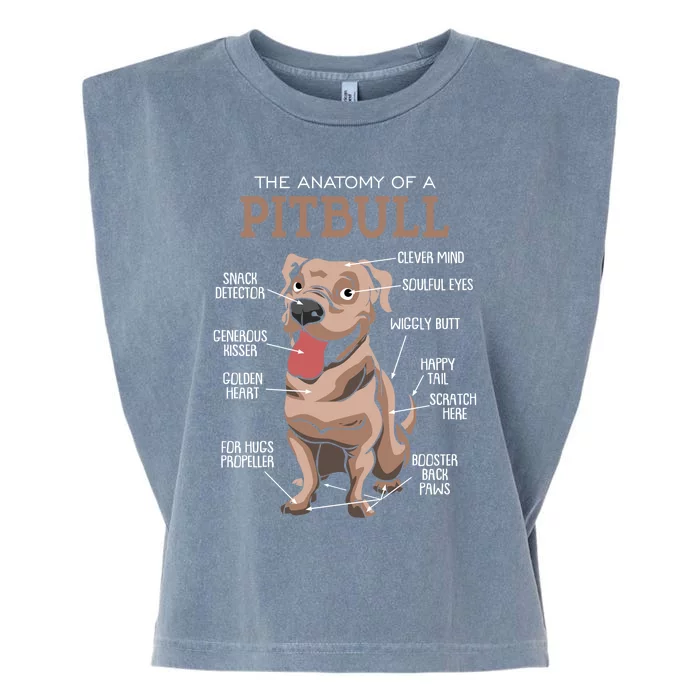 Anatomy Of The Pitbull Gift Pit Bull Bulldogs And Terriers Garment-Dyed Women's Muscle Tee