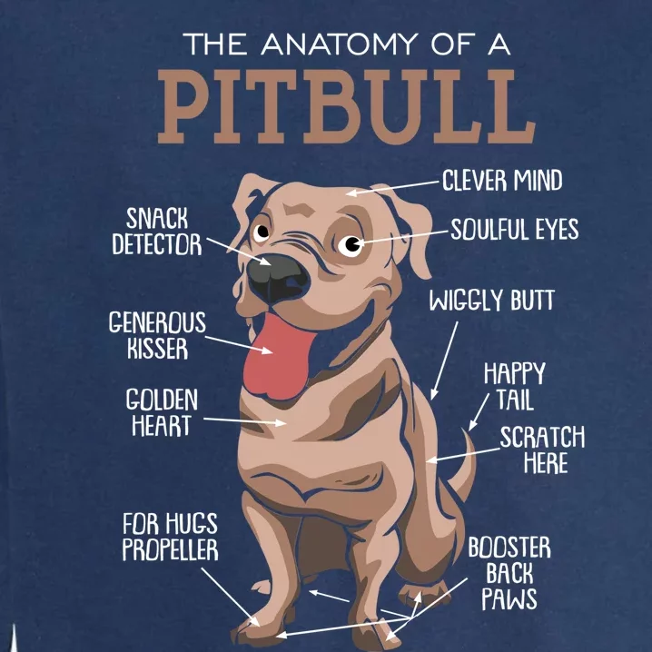 Anatomy Of The Pitbull Gift Pit Bull Bulldogs And Terriers Garment-Dyed Sweatshirt