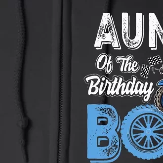 Aunt of the Birthday Dirt Bike Bday motocross Party Full Zip Hoodie