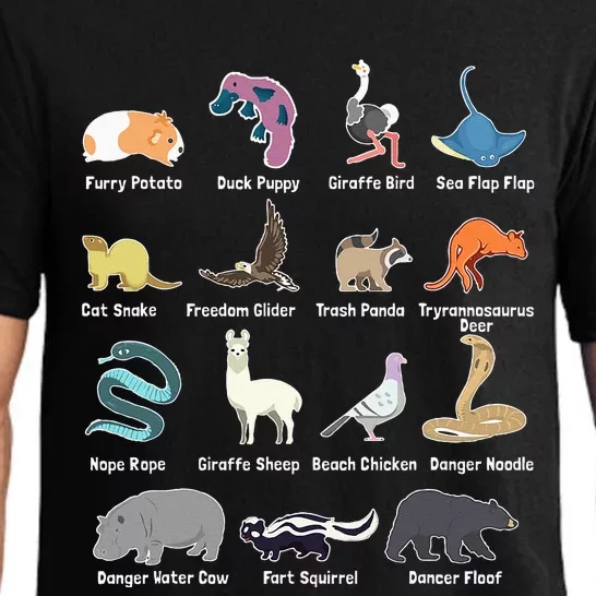 Animals Of The World Rare Exotic Animals Funny Memes Gift Pajama Set