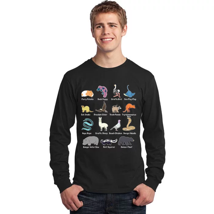 Animals Of The World Rare Exotic Animals Funny Memes Gift Tall Long Sleeve T-Shirt