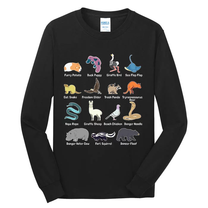 Animals Of The World Rare Exotic Animals Funny Memes Gift Tall Long Sleeve T-Shirt