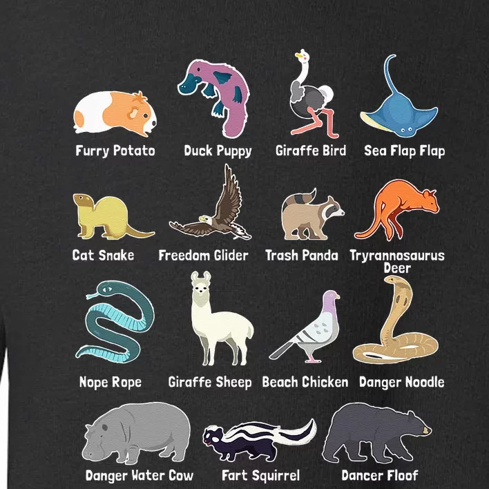 Animals Of The World Rare Exotic Animals Funny Memes Gift Toddler Sweatshirt