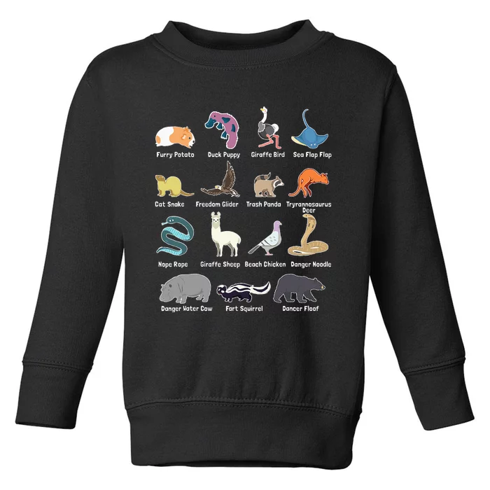 Animals Of The World Rare Exotic Animals Funny Memes Gift Toddler Sweatshirt