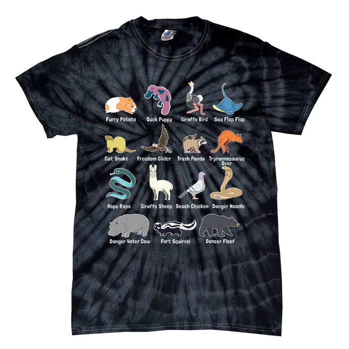 Animals Of The World Rare Exotic Animals Funny Memes Gift Tie-Dye T-Shirt