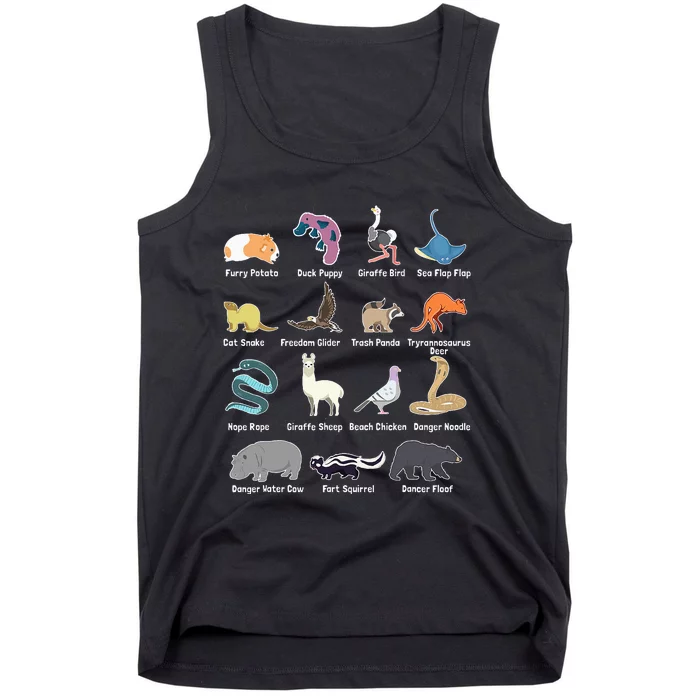 Animals Of The World Rare Exotic Animals Funny Memes Gift Tank Top