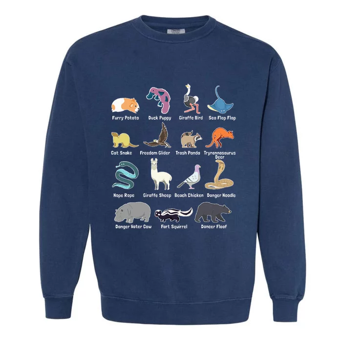 Animals Of The World Rare Exotic Animals Funny Memes Gift Garment-Dyed Sweatshirt