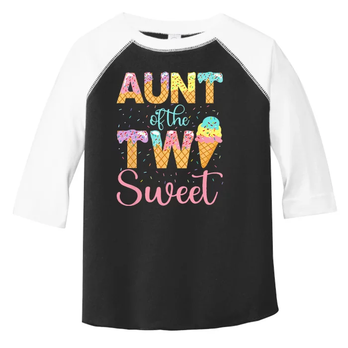 Aunt Of The Two Sweet Birthday Girl Ice Cream 2nd Toddler Fine Jersey T-Shirt