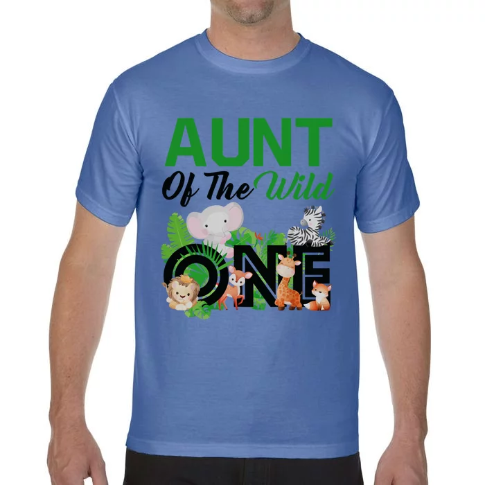 Aunt Of The Wild One Zoo Birthday Safari Jungle Animal Cute Gift Comfort Colors T-Shirt