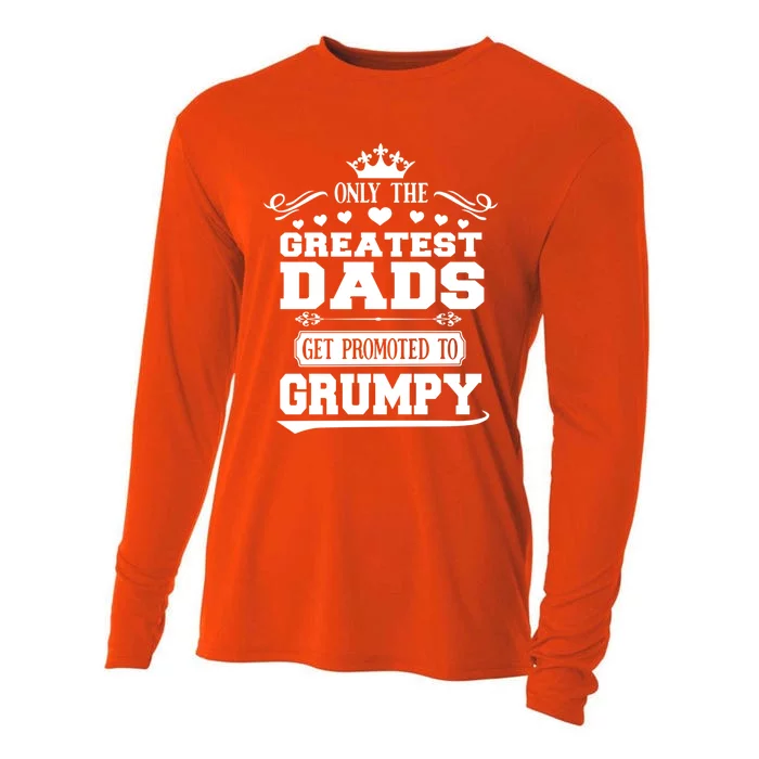 Awesome Only The Greatest Dads Get Promoted To Grumpy Cool Gift Cooling Performance Long Sleeve Crew