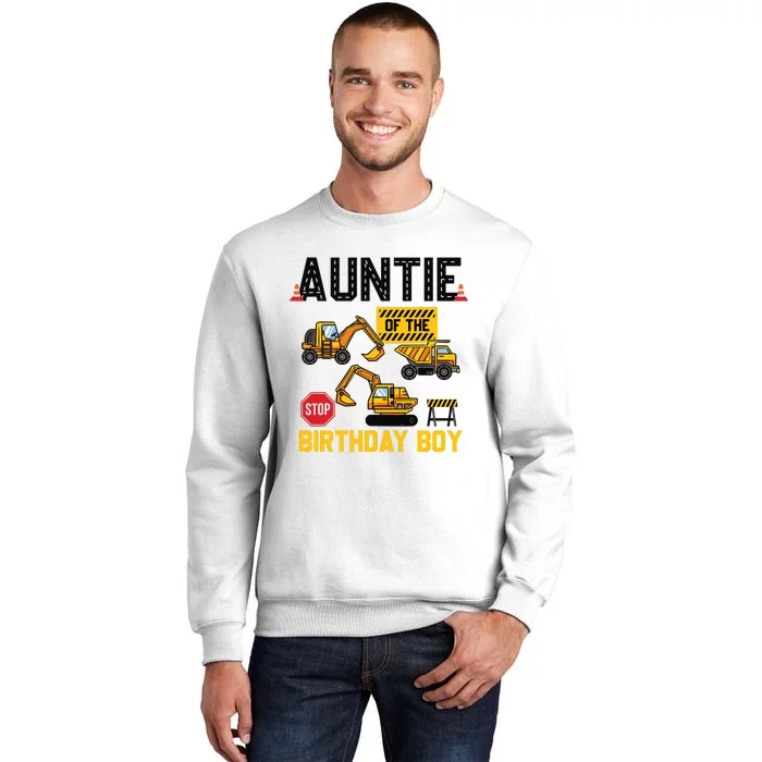 Auntie Of The Birthday Boy Construction Worker Bday Party Sweatshirt