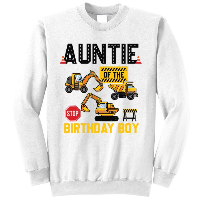 Auntie Of The Birthday Boy Construction Worker Bday Party Sweatshirt