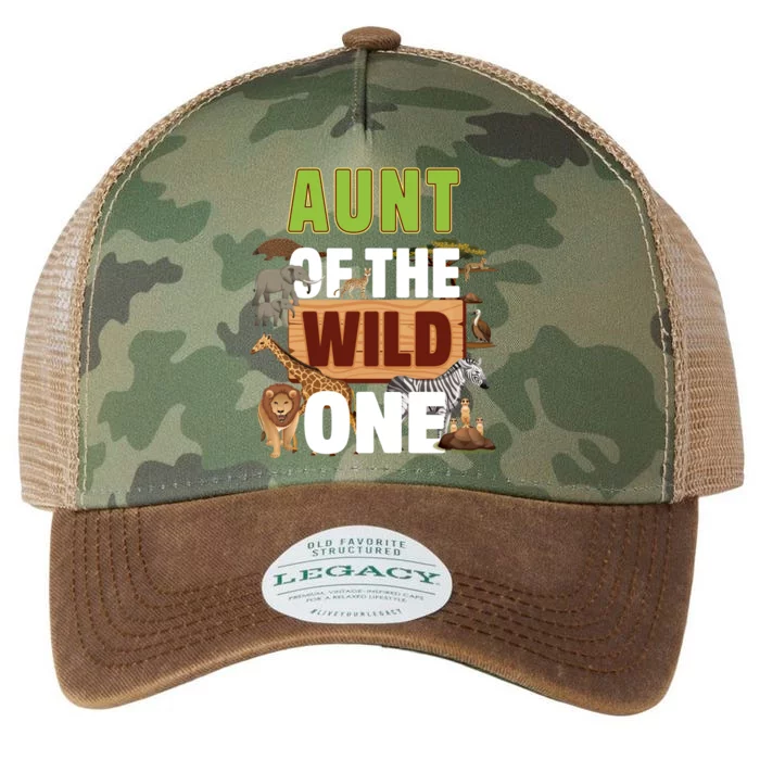 Aunt Of The Wild One Zoo Birthday Safari Jungle Animal Gift Legacy Tie Dye Trucker Hat