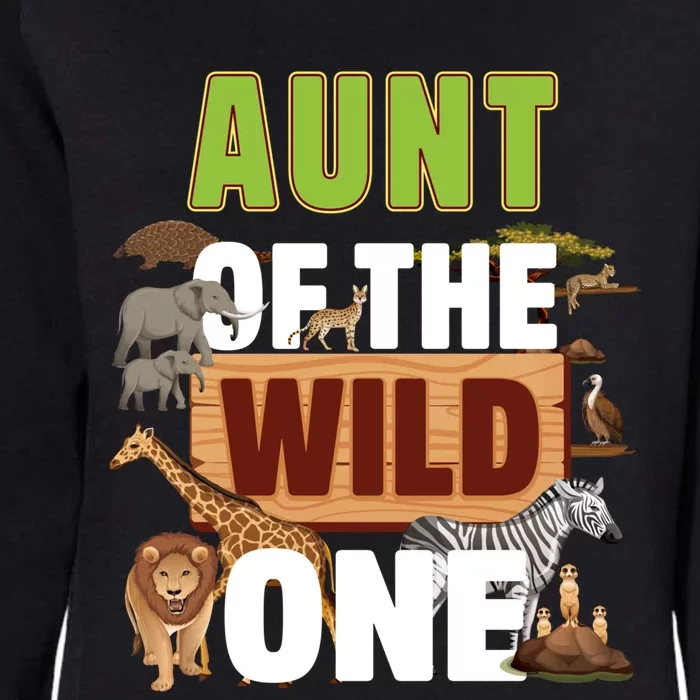 Aunt Of The Wild One Zoo Birthday Safari Jungle Animal Gift Womens California Wash Sweatshirt