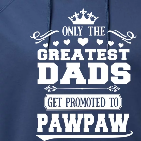 Awesome Only The Greatest Dads Get Promoted To Pawpaw Gift Performance Fleece Hoodie